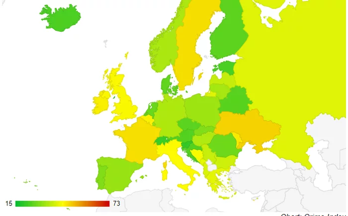 Рейтинг самых криминальных стран Европы за половину 2020 Криминал, Европа, Статистика, Карты, Преступность